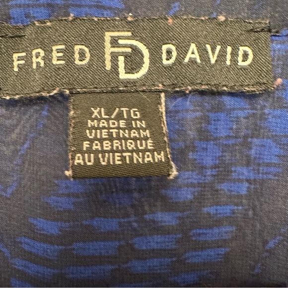 ⭐️ Fred David XL Navy and Royal Blue Sheer Blouse - Picture 2 of 8